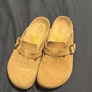 Birkenstock Tan Slippers with Cork Footbed